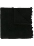 Rick Owens Frayed Scarf, Women's, Black, Silk/cashmere/wool/polyimide