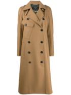 Rochas Double Breasted Trench Coat - Neutrals