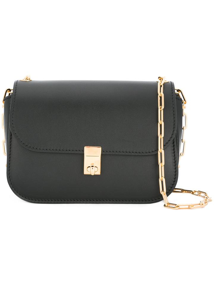 Valentino Valentino Garavani Chain Link Shoulder Bag, Women's, Black, Calf Leather