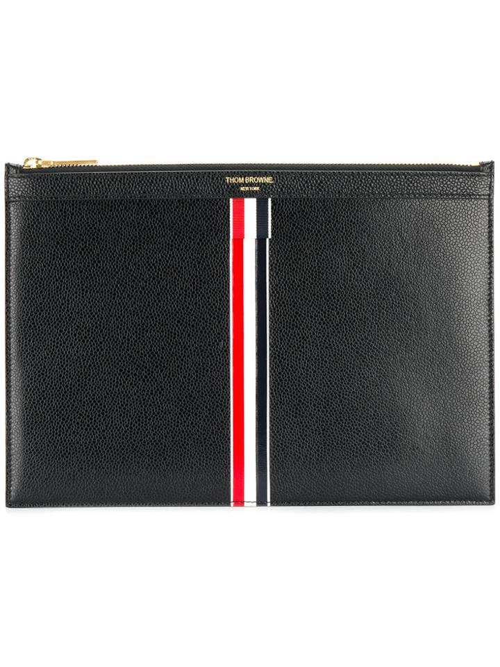 Thom Browne Vertical Intarsia Stripe Small Leather Tablet Holder -