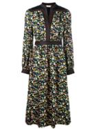 Tory Burch Floral Print Dress, Women's, Size: 6, Black, Silk