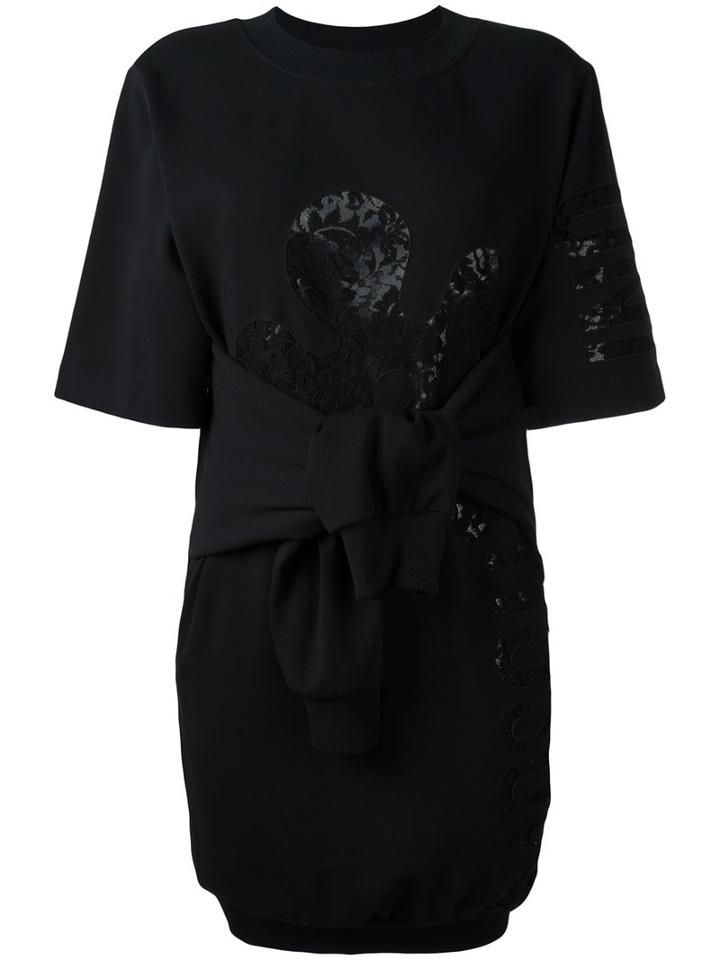 Moschino Knot Front Sweatshirt Dress, Women's, Size: 40, Black, Cotton/other Fibers