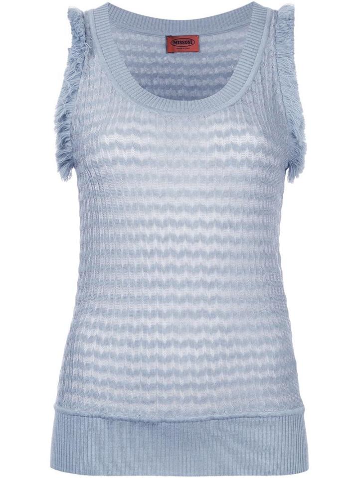 Missoni Frayed Knit Vest, Women's, Size: 40, Grey, Nylon/viscose/wool