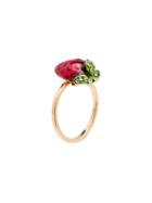 Miu Miu Embellished Strawberry Ring - Metallic