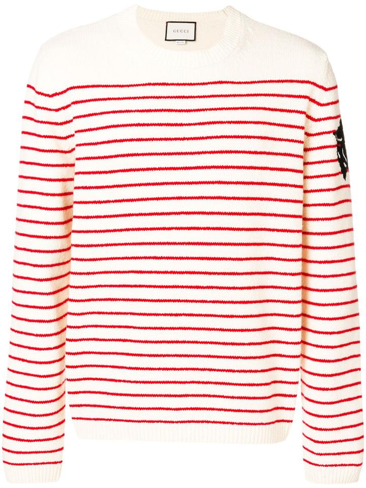 Gucci Striped Intarsia Jumper - White