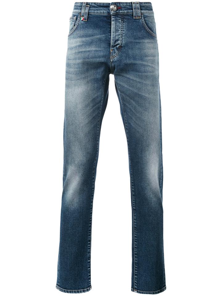 Philipp Plein - Straight Cut Jeans - Men - Cotton/polyester/spandex/elastane - 32, Blue, Cotton/polyester/spandex/elastane