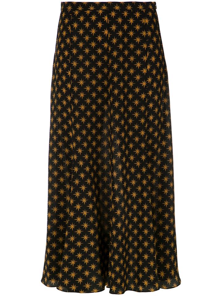 Andrea Marques Printed Midi Skirt - Black