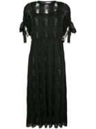 Red Valentino Tied Short Sleeve Shift Dress - Black