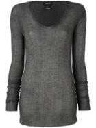 Avant Toi Fitted Knitted Sweater - Grey