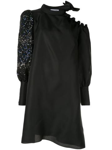 Dice Kayek Contrast Off-shoulder Midi Dress - Black