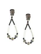 Armani Collezioni Beaded Drop Clip-on Earrings - Metallic