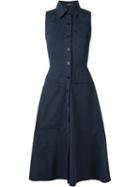 Derek Lam Flared Shirt Dress, Women's, Size: 36, Blue, Cotton/silk