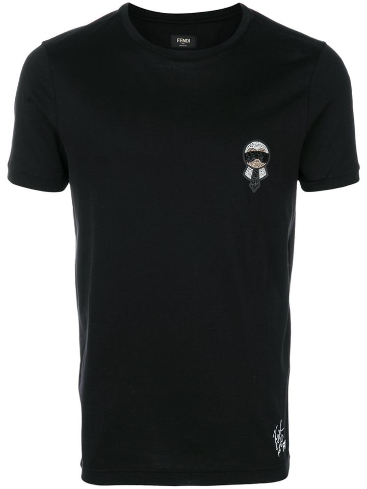 Fendi Karlito Motif T-shirt - Black