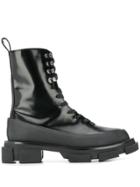 Both Ridged Sole Lace-up Boots - Black