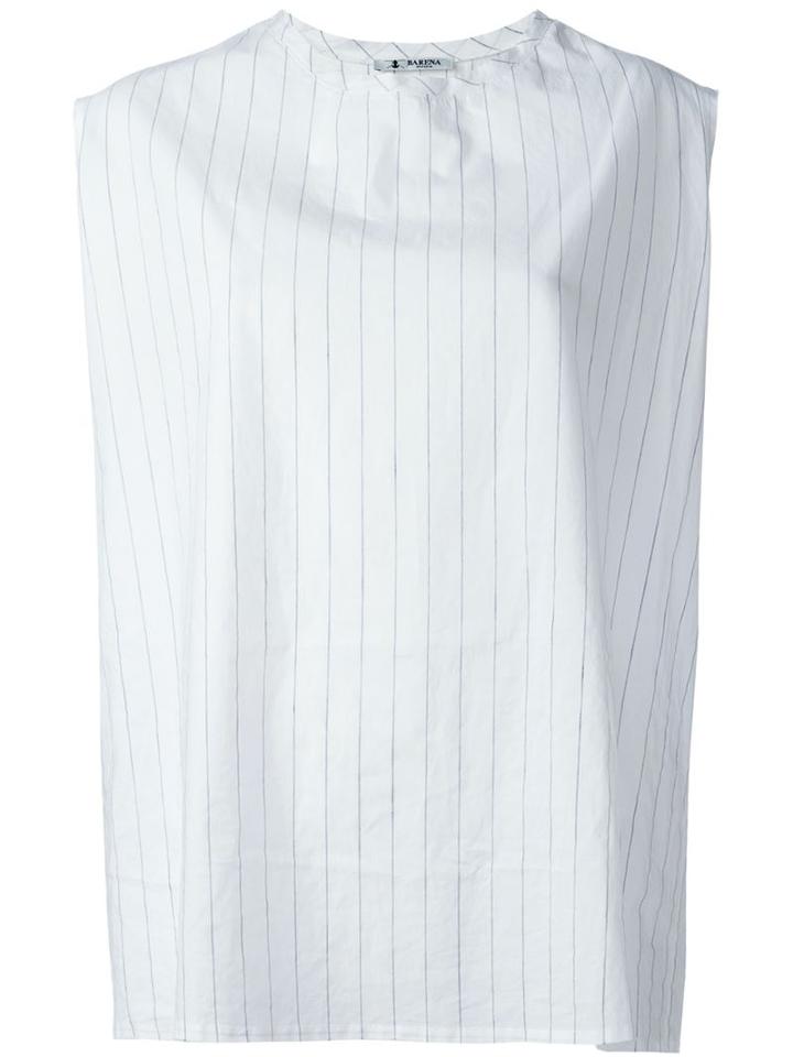 Barena Striped Cut-off Sleeve Top