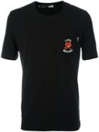 Love Moschino Embroidered Logo T-shirt, Men's, Size: Medium, Black, Cotton/spandex/elastane