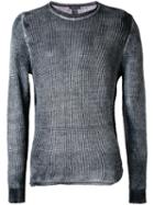 Avant Toi Distressed Sweater, Men's, Size: Medium, Grey, Cotton/linen/flax