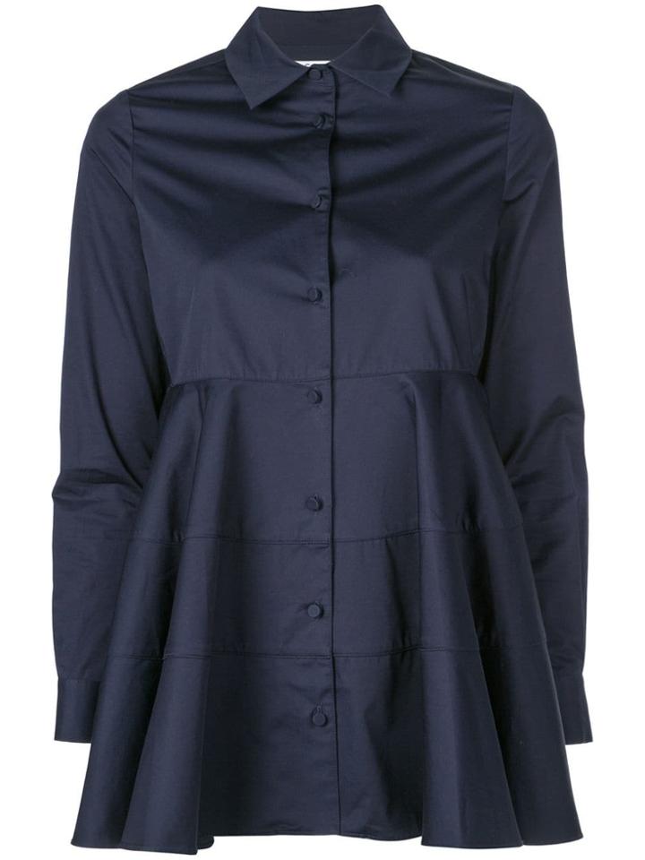 Co Flared Button Shirt - Blue