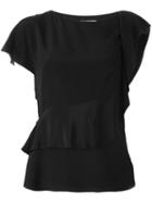3.1 Phillip Lim Ruffled Blouse, Women's, Size: 4, Black, Silk
