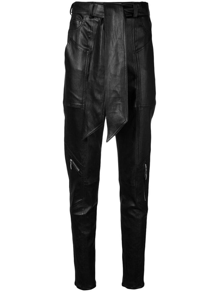 Talbot Runhof Tapered Belted Trousers - Black
