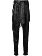 Talbot Runhof Tapered Belted Trousers - Black
