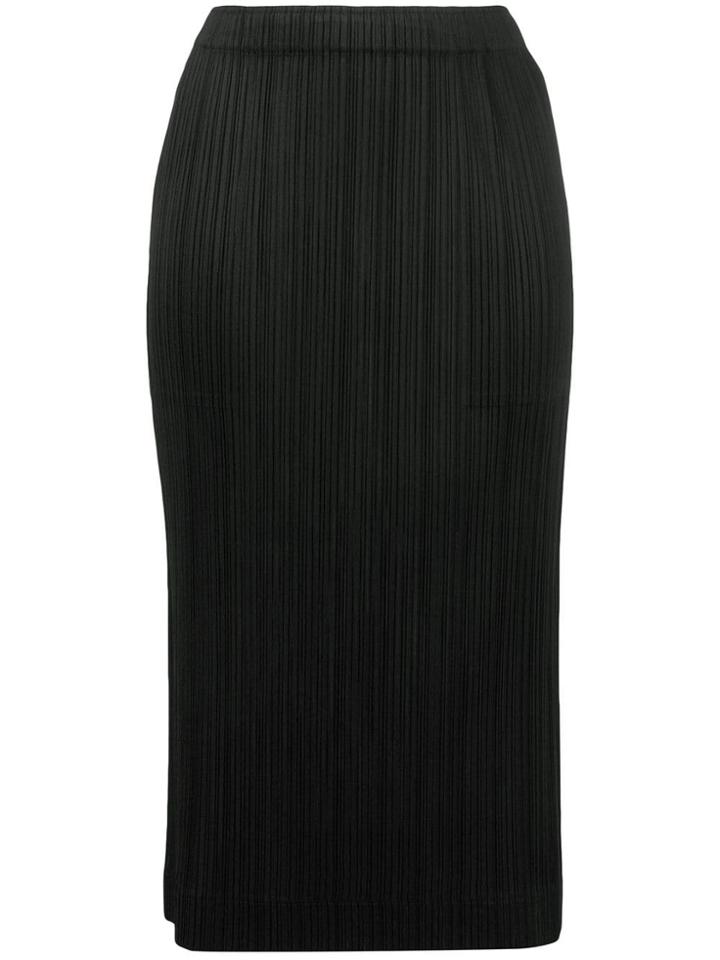 Pleats Please By Issey Miyake Micro Pleated Pencil Skirt - Black