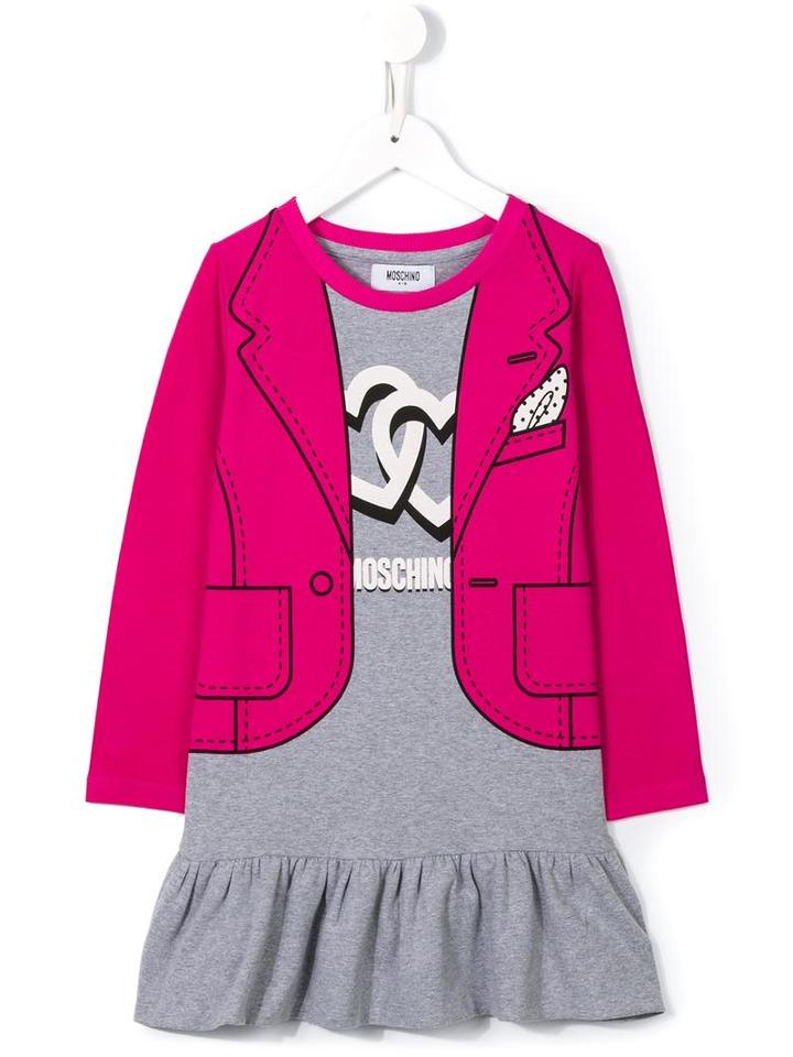 Moschino Kids Trompe L'oeil Dress, Girl's, Size: 12 Yrs, Pink/purple