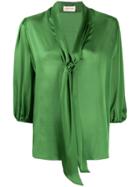 Alexandre Vauthier Relaxed Cropped Sleeve Blouse - Green