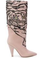 Valentino Valentino Garavani Tiger Print Boots - Neutrals