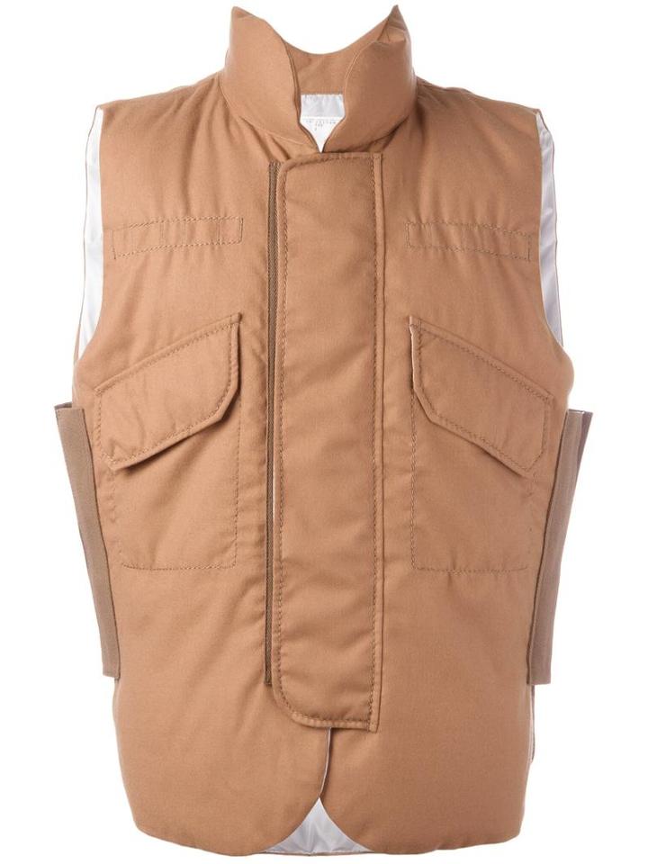 Sacai Padded Gilet, Men's, Size: 3, Nude/neutrals, Wool/feather Down/feather/polyester