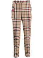 Pt01 Check Print Trousers - Neutrals