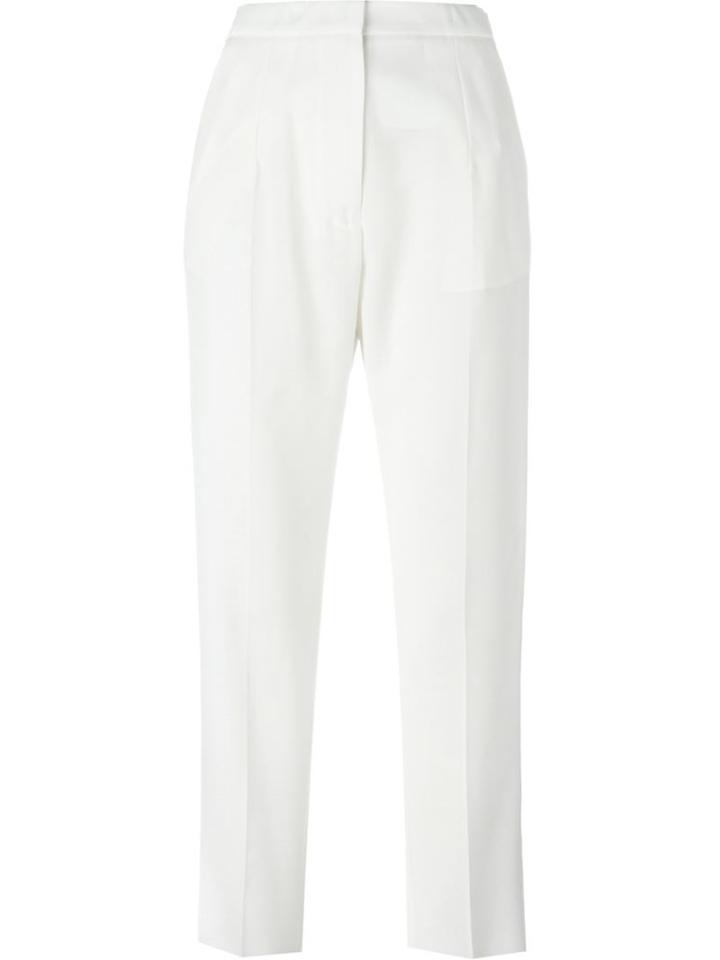 Mm6 Maison Margiela Cropped Trousers, Women's, Size: 44, White, Viscose/wool