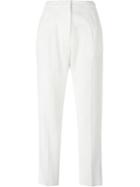 Mm6 Maison Margiela Cropped Trousers, Women's, Size: 44, White, Viscose/wool