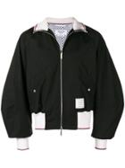 Thom Browne Contrast-trim Bomber Jacket - Black