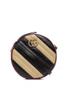 Gucci Marmont Striped Circle Camera Bag - Black