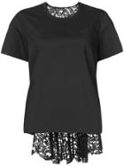 Sacai Lace Panelled T-shirt - Black