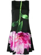Moschino Carnation Print Mini Dress - Black