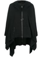 Unconditional - Hooded Zip Up Poncho - Women - Cotton - M, Black, Cotton