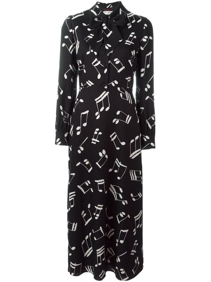 Saint Laurent Musical Note Printed Dress