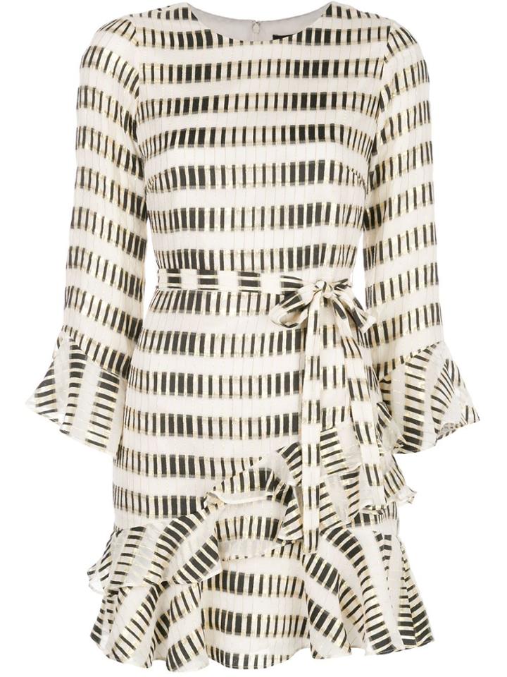 Saloni Marissa Striped Mini Dress - White