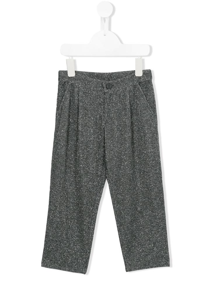Douuod Kids Metallic Tailored Trousers, Girl's, Size: 10 Yrs, Grey