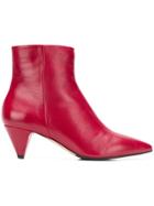 The Seller Pointed Ankle Boots - Red