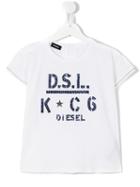 Diesel Kids Logo Print T-shirt, Size: 10 Yrs, White