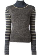 See By Chloé Striped Sleeve Jumper, Women's, Size: Medium, Blue, Wool