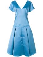 Sara Battaglia Flared Dress - Blue