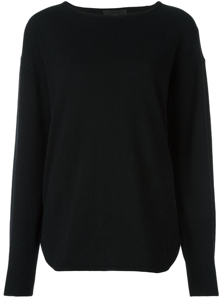 Alexander Wang Boat Neck Jumper, Women's, Size: Medium, Black, Viscose/cashmere/lambs Wool