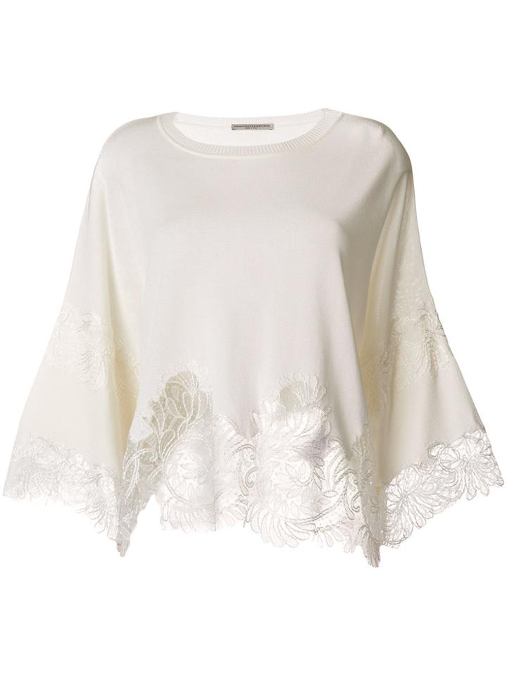 Ermanno Scervino Lace Hem Blouse - White
