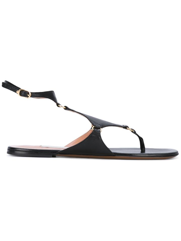 L'autre Chose Thong Strap Sandals - Black