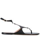 L'autre Chose Thong Strap Sandals - Black