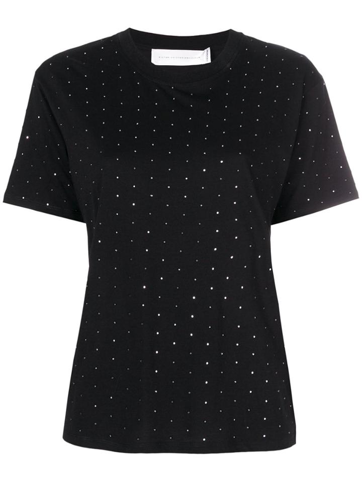 Victoria Victoria Beckham Diamante T-shirt - Black